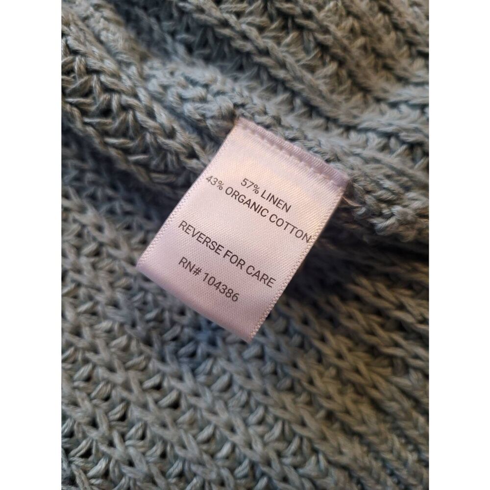 Garnet Hill Cardigan Sweater Women's Large Tourmaline Maren Organic Cotton Linen - Picture 4 of 6
